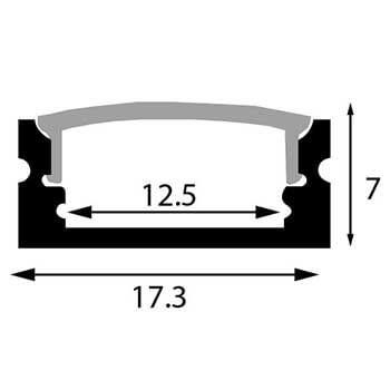 Al profil PN1205 17,3-7x2000mm
