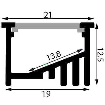 Al profil PR1600 21-12,5x2000mm