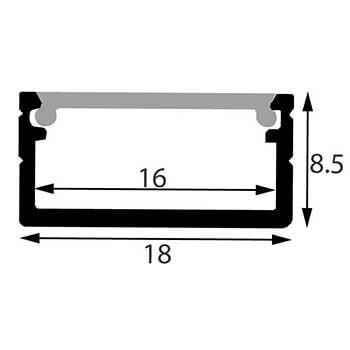 Al profil PN1606 18-8,5x2000mm