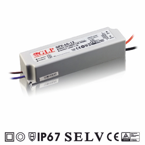 napájecí zdroj GLP 60W-12V, GPV-60-12 IP67