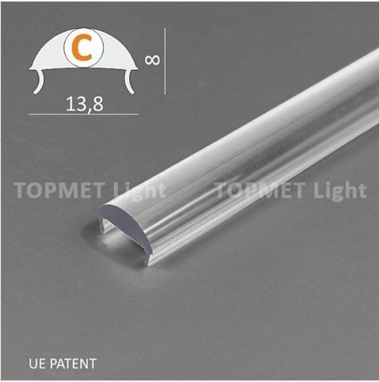 Krycí lišta naklapávací, pro PN11, PV12, PR60, PS EDGE10 lineár. čočka