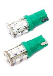 Žárovka 9 SUPER LED 12V T10 zelená 2ks